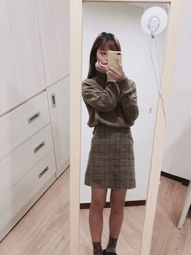 「アイテム（その他トップス、ブラウン系）」を使った、🌼🌼🌼さん（レディース・160cm）の冬コーディネート