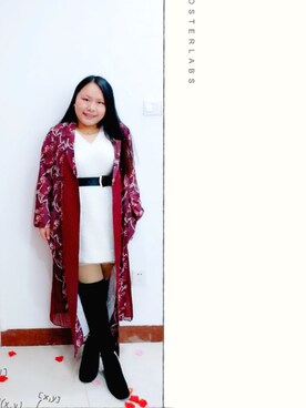 「initial（イニシャル）のアイテム（ピーコート）」を使った、K E L L Y ♡さん（レディース・155cm）の冬コーディネート