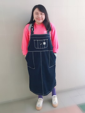 「SPAO（スパオ）のアイテム（オールインワン・サロペット）」を使った、K E L L Y ♡さん（レディース・155cm）の春コーディネート