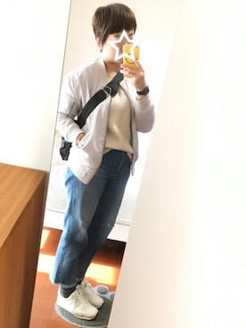 「COQULE（コクレ）のアイテム（ブルゾン）」を使った、つなこさん（レディース・157cm）の冬コーディネート