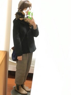 「グレンチェック」｜「アイテム（雑貨/ホビー）」を使った、つなこさん（レディース・157cm）の冬コーディネート