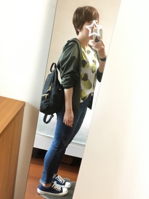 つなこ ユニクロのパーカ ブルゾンを使ったコーディネート Wear