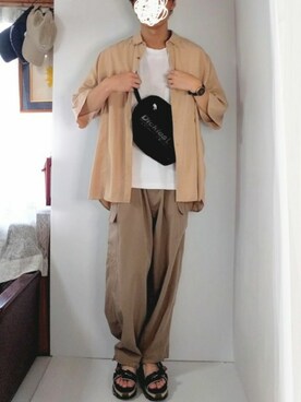 「UNITED TOKYO（ユナイテッドトウキョウ）のエアマルチソールサンダル（サンダル）」を使った、YO-SUKEさん（メンズ・178cm）の夏コーディネート