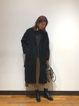 「URBAN RESEARCH（アーバンリサーチ）のアイテム（チェスターコート）」を使った、サ トさん（レディース・166cm）の冬コーディネート