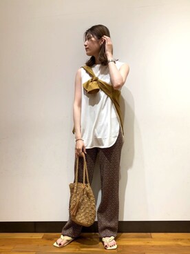 「RODE SKO（ロデスコ）のMARIA タッセルペーパーショルダー（ショルダーバッグ）」を使った、サ トさん（レディース・166cm）の夏コーディネート