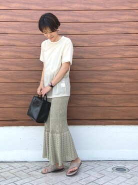 「KBF BOX（ケービーエフ ボックス）のアイテム」を使った、MOMOさん（レディース・170cm）の夏コーディネート