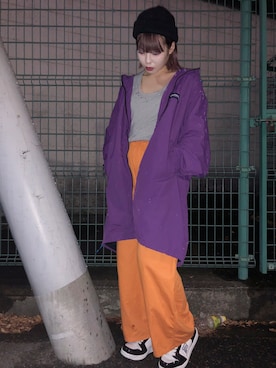 「ストリート服が好き」｜「アイテム（その他アウター）」を使った、HIKYARYさん（レディース・160cm）の秋コーディネート