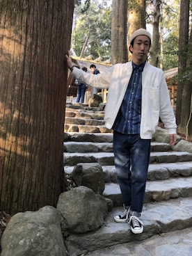 「Ne-net（ネネット）のアイテム（ジャケット/アウター）」を使った、Daikiさん（メンズ・180cm）の春コーディネート