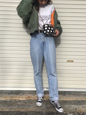 「ZARA（ザラ）のアイテム（ショルダーバッグ、ブラック系）」を使った、a k a n eさん（レディース・167cm）の冬コーディネート