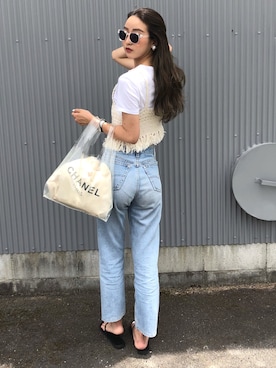 「ZARA（ザラ）のアイテム（キャミソール、ベージュ系）」を使った、a k a n eさん（レディース・167cm）の夏コーディネート
