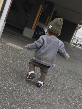 「1歳6ヶ月」｜「アイテム（ニットキャップ/ビーニー）」を使った、nuusu77さん（キッズ・80cm）の春コーディネート