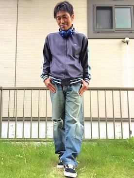「VANS（バンズ）のアイテム（ジャージ）」を使った、naoさん（メンズ・165cm）の秋コーディネート