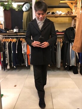 「UNIVERSAL LANGUAGE（ユニバーサルランゲージ）のアイテム（その他アウター）」を使った、naoさん（メンズ・165cm）の冬コーディネート