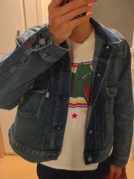 「サンローランパリ」｜「アイテム（デニムジャケット）」を使った、Kaさん（メンズ・177cm）の春コーディネート