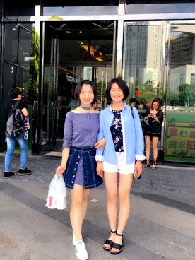 「ONLY（オンリー）のアイテム（スカート）」を使った、我在这里出不去さん（レディース・164cm）の夏コーディネート