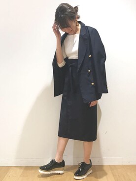 「&. NOSTALGIA（アンドドットノスタルジア）のアイテム（テーラードジャケット）」を使った、kumi_pressさん（レディース・163cm）の春コーディネート