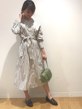「&. NOSTALGIA（アンドドットノスタルジア）のアイテム（シャツワンピース）」を使った、kumi_pressさん（レディース・163cm）の春コーディネート