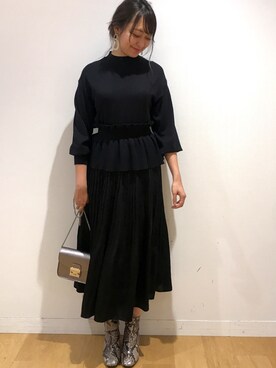「ノスタルジア」｜「アイテム（ニット/セーター）」を使った、kumi_pressさん（レディース・163cm）の冬コーディネート