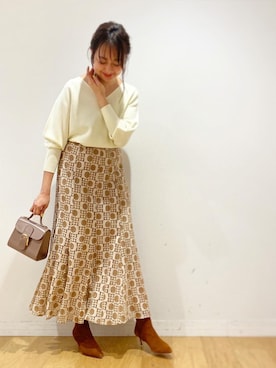 「ノスタルジア」｜「アイテム（ニット/セーター）」を使った、kumi_pressさん（レディース・163cm）の冬コーディネート