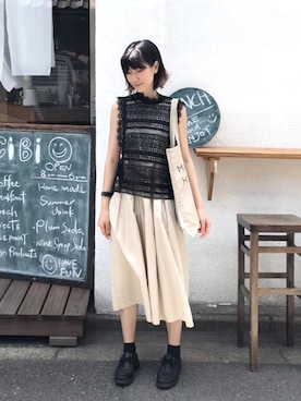 「PAR ICI」｜「アイテム（アナログ腕時計）」を使った、タケさん（レディース・165cm）の夏コーディネート