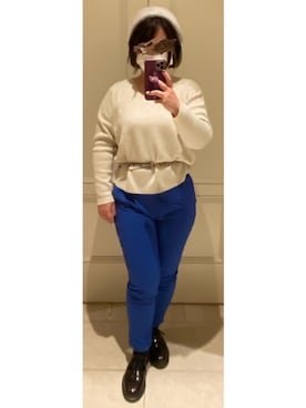 「OZOC（オゾック）のアイテム（帽子）」を使った、trAcy さん（レディース・153cm）の冬コーディネート