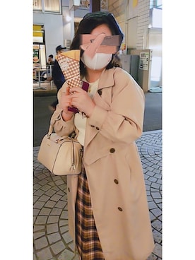 「骨格診断ストレート」｜「アイテム（トレンチコート）」を使った、trAcy さん（レディース・154cm）の春コーディネート