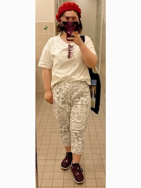 「plussize」｜「アイテム（ハンチング/ベレー帽）」を使った、trAcy さん（レディース・154cm）の春コーディネート