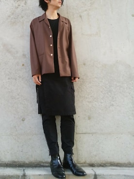 「DRIES VAN NOTEN（ドリスヴァンノッテン）のアイテム（スカート）」を使った、Ｋさん（メンズ・175cm）の春コーディネート