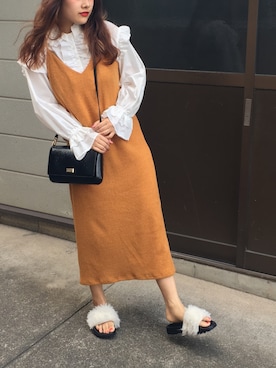 「kate spade new york kids（ケイトスペードニューヨーク）のアイテム（バッグ）」を使った、ソラさん（レディース・159cm）の秋コーディネート