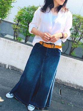 「flamingo firm（フラミンゴファーム）のアイテム（スカート）」を使った、貴ieさん（レディース・157cm）の春コーディネート