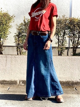 「flamingo firm（フラミンゴファーム）のアイテム（スカート）」を使った、貴ieさん（レディース・157cm）の夏コーディネート