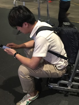 「鬼デニム（オニデニム）のアイテム」を使った、黄奔奔さん（メンズ・172cm）の冬コーディネート