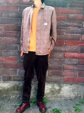 Smith別注ガーデニングシャツを使ったメンズ人気ファッションコーディネート Wear