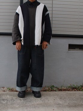 「my beautiful landlet（マイビューティフルランドレット）のアイテム（スウェット）」を使った、Rockyさん（メンズ・177cm）の秋コーディネート