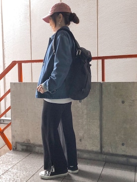 「デニムコーチジャケット」｜Ai Kaminagaさん（レディース・158cm）の春コーディネート