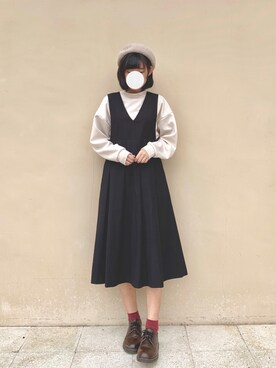 Yunaさんの「BIGプリーツジャンパースカート」を使ったコーディネート