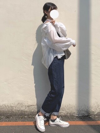 Yuna使用「OLIVE des OLIVE（シアーシャツ&メローインナーset）」的時尚穿搭