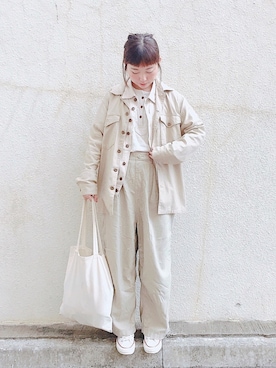 「寒い」｜「アイテム（ミリタリージャケット）」を使った、aiiaria さん（レディース・158cm）の冬コーディネート