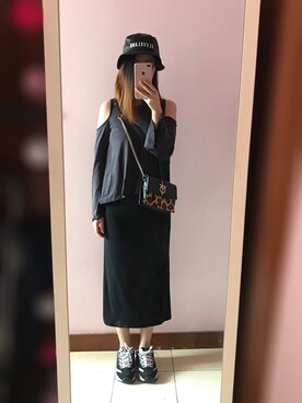 「NBA（エヌビーエー）のアイテム（帽子）」を使った、咕噜一さん（レディース・165cm）の夏コーディネート