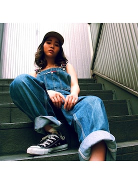 「TOMMY HILFIGER」｜「アイテム（オールインワン・サロペット）」を使った、LeAnn さん（レディース・151cm）の夏コーディネート