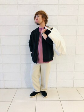 「部屋撮り」｜「アイテム（スウェット）」を使った、Fukuuさん（メンズ・167cm）の春コーディネート