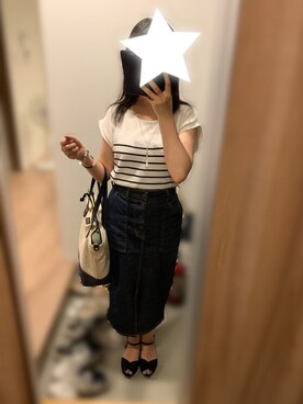 「passage mignon/flaneur（パサージュミニョンフラヌール）のアイテム（腕時計）」を使った、さやさん（レディース・158cm）の夏コーディネート