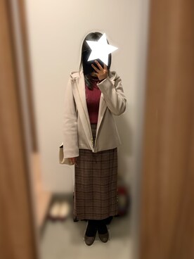「Sens de vie（サンスドゥウ゛ィ）のアイテム」を使った、さやさん（レディース・158cm）の冬コーディネート