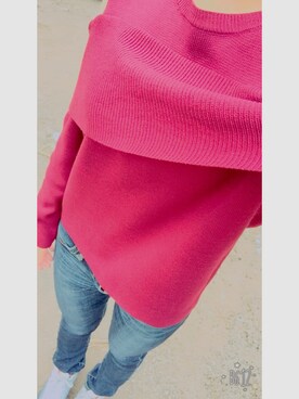 「Avail（アベイル）のアイテム（ニット/セーター、レッド系）」を使った、Kahoさん（レディース）の秋コーディネート