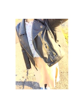 「Avail（アベイル）のアイテム（ライダースジャケット、ブラック系）」を使った、Kahoさん（レディース）の冬コーディネート