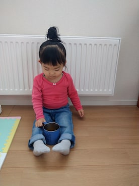 「PETIT BATEAU（プチバトー）のアイテム（その他トップス）」を使った、caeさん（キッズ・80cm）の冬コーディネート