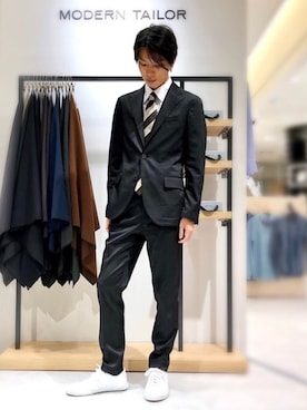 「EDIFICE（エディフィス）のアイテム（フォーマルスーツ/小物）」を使った、R.UEKIさん（メンズ・174cm）の秋コーディネート