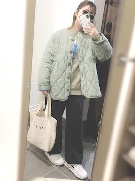 「A part by（アパートバイ）のアイテム（その他アウター）」を使った、31.☺︎さん（レディース・143cm）の冬コーディネート