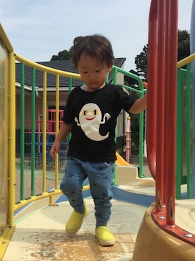 「SPACE（スペース）のアイテム」を使った、minato＊さん（キッズ・90cm）の秋コーディネート