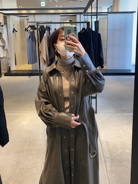 「アースカラー」｜「アイテム（カバーオール）」を使った、こやえりさん（レディース・156cm）の冬コーディネート